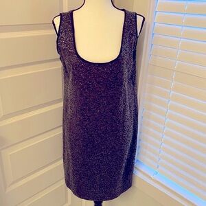 Kenneth Cole || Black/grey sequined scoop neck sleeveless lined dress